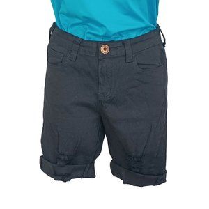 NWOT Be-Girl Jeans Women/Girl Turn-up Shorts Stretch Size 7-8 Ripped Holes Black